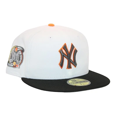 New York Yankees White and Black "215 Aux Pack" Subway Series Patch Gray UV Era 59Fifty Fitted Hat
