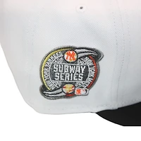 New York Yankees White and Black "215 Aux Pack" Subway Series Patch Gray UV Era 59Fifty Fitted Hat