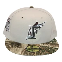 Miami Marlins Stone and Realtree Edge "215 Aux Pack" 10th Anniversary Patch Icy Blue UV New Era 59Fifty Fitted Hat