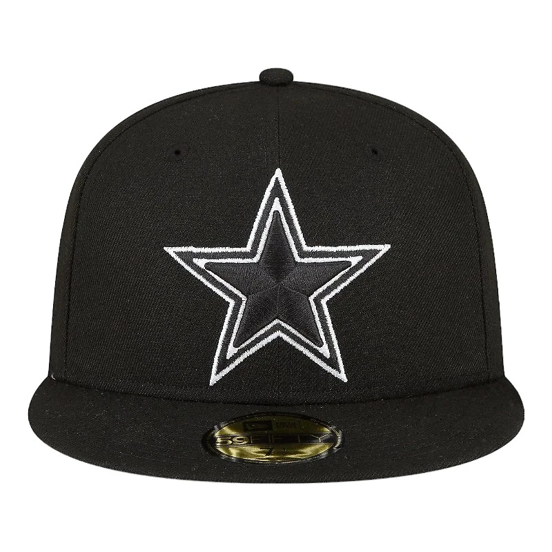Dallas Cowboys Black and White Super Bowl XXVII NFL New Era 59FIFTY Fitted Hat