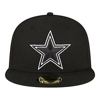 Dallas Cowboys Black and White Super Bowl XXVII NFL New Era 59FIFTY Fitted Hat
