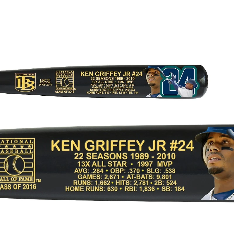 Ken Griffey Jr Big Time Bats Black Maple Hall of Fame Art Bat