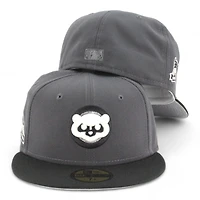 Chicago Cubs Graphite and Black 100 Years Patch Gray UV New Era 59FIFTY Fitted Hat