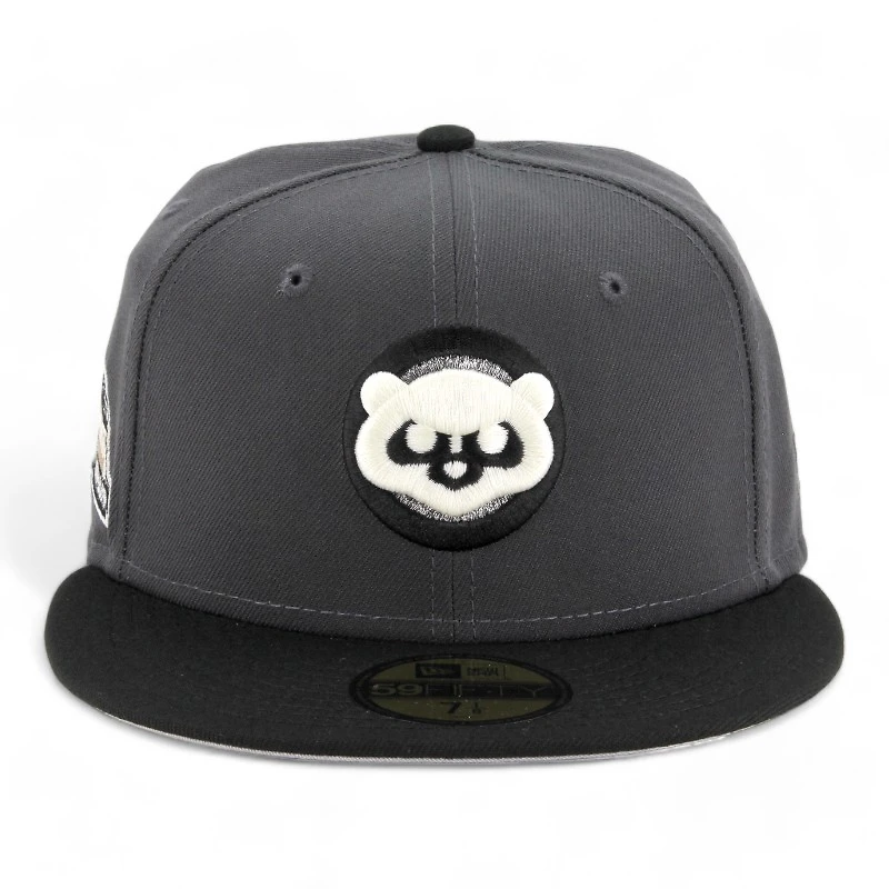 Chicago Cubs Graphite and Black 100 Years Patch Gray UV New Era 59FIFTY Fitted Hat