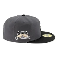 Chicago Cubs Graphite and Black 100 Years Patch Gray UV New Era 59FIFTY Fitted Hat