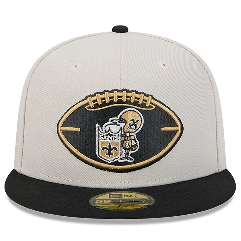 New Orleans Saints 2024 Sideline Historic Stone Gray Era 59FIFTY Fitted Hat