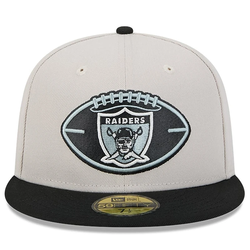 Las Vegas Raiders 2024 Sideline Historic Stone Gray New Era 59FIFTY Fitted Hat