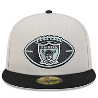 Las Vegas Raiders 2024 Sideline Historic Stone Gray New Era 59FIFTY Fitted Hat