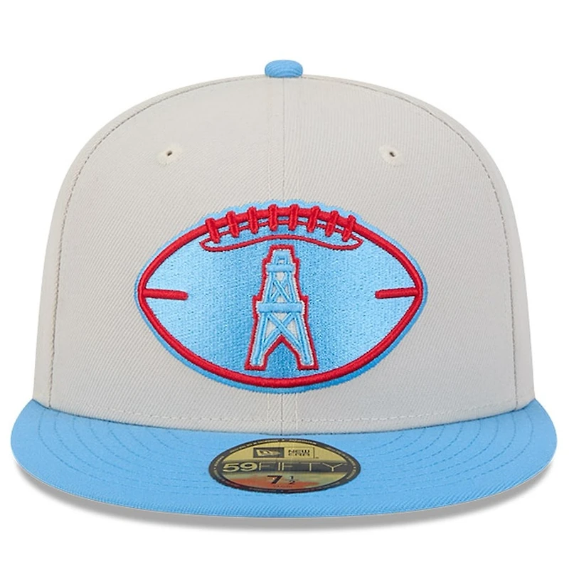 Houston Oilers 2024 Sideline Historic Stone Gray New Era 59FIFTY Fitted Hat