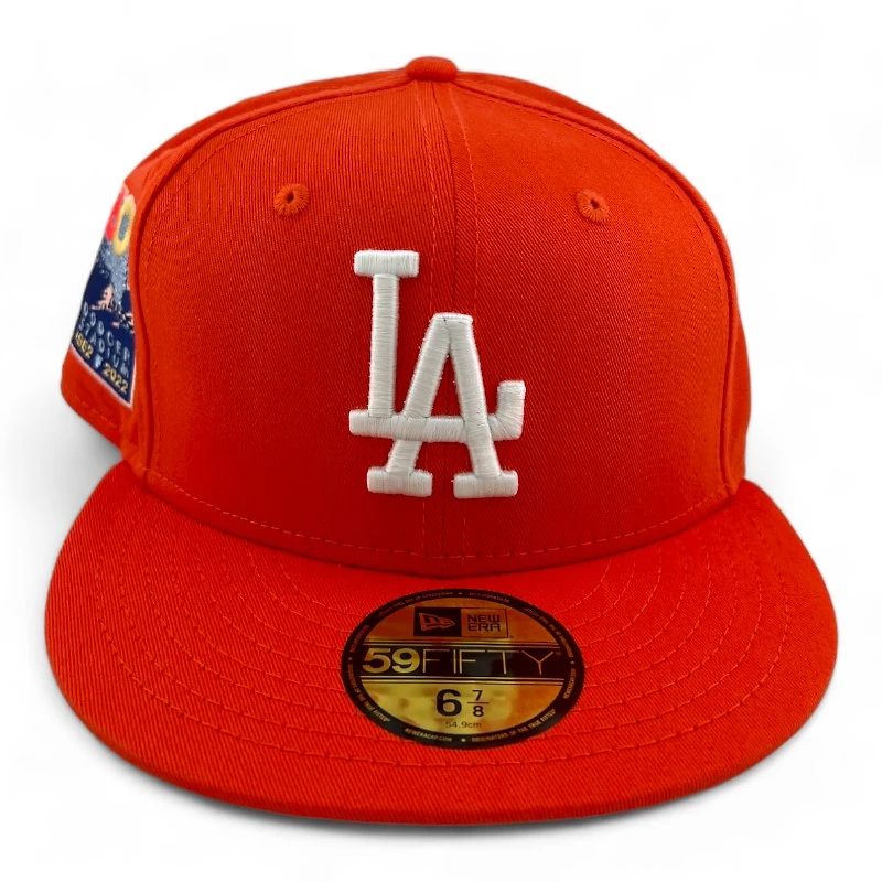 Los Angeles Dodgers Orange "Icy Pack" 60th Anniversary Patch Icy Blue UV New Era 59FIFTY Fitted Hat