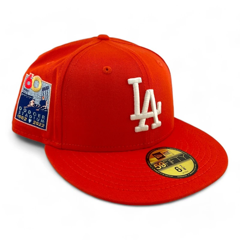 Los Angeles Dodgers Orange "Icy Pack" 60th Anniversary Patch Icy Blue UV New Era 59FIFTY Fitted Hat