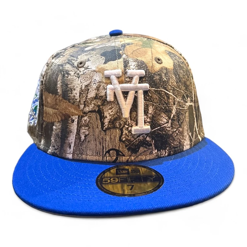 Los Angeles Dodgers Royal Blue and Realtree Upside Down LA 40th Anniversary Patch Gray UV New Era 59FIFTY Fitted Hat