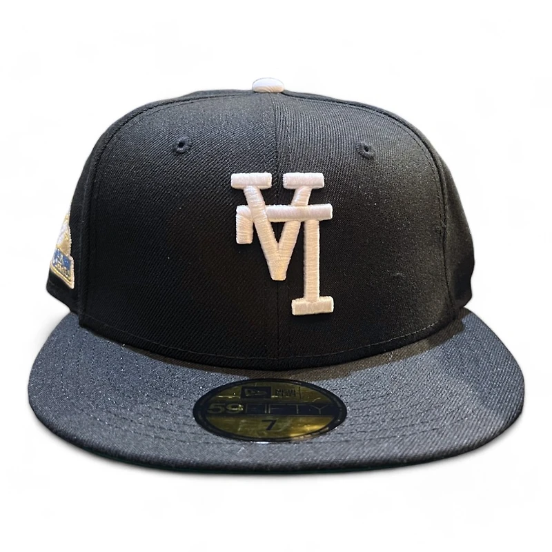 Los Angeles Dodgers Black Upside Down LA First WS Patch Green UV New Era 59FIFTY Fitted Hat