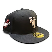 Los Angeles Dodgers Black Upside Down LA Shooting Ball Patch Gray UV New Era 59FIFTY Fitted Hat