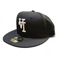 Los Angeles Dodgers Black Upside Down LA Shooting Ball Patch Gray UV New Era 59FIFTY Fitted Hat