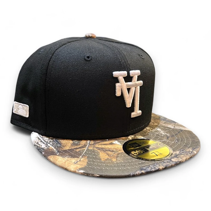 Los Angeles Dodgers Black and Realtree Upside Down LA Side Batty Gray UV New Era 59FIFTY Fitted Hat