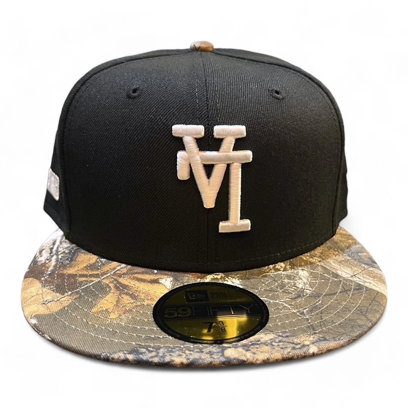 Los Angeles Dodgers Black and Realtree Upside Down LA Side Batty Gray UV New Era 59FIFTY Fitted Hat