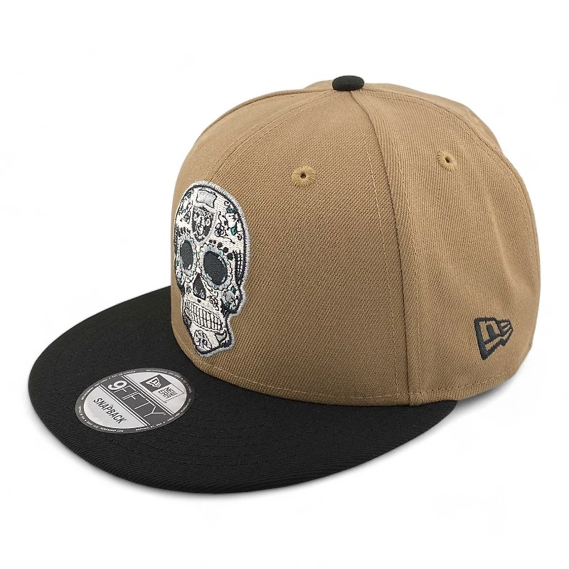 Las Vegas Raiders Khaki and Black Sugar Skull New Era 9FIFTY Snapback Hat
