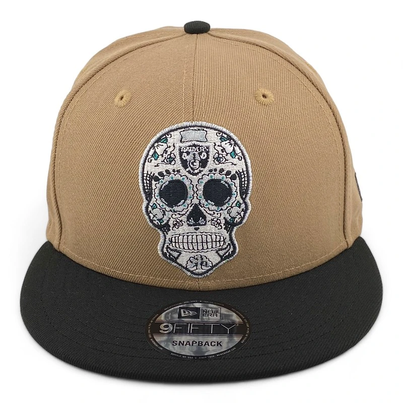 Las Vegas Raiders Khaki and Black Sugar Skull New Era 9FIFTY Snapback Hat