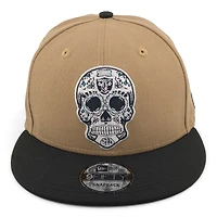 Las Vegas Raiders Khaki and Black Sugar Skull New Era 9FIFTY Snapback Hat