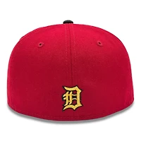 Detroit Tigers Red and Black Tiger Stadium Patch Gray UV New Era 59FIFTY Fitted Hat