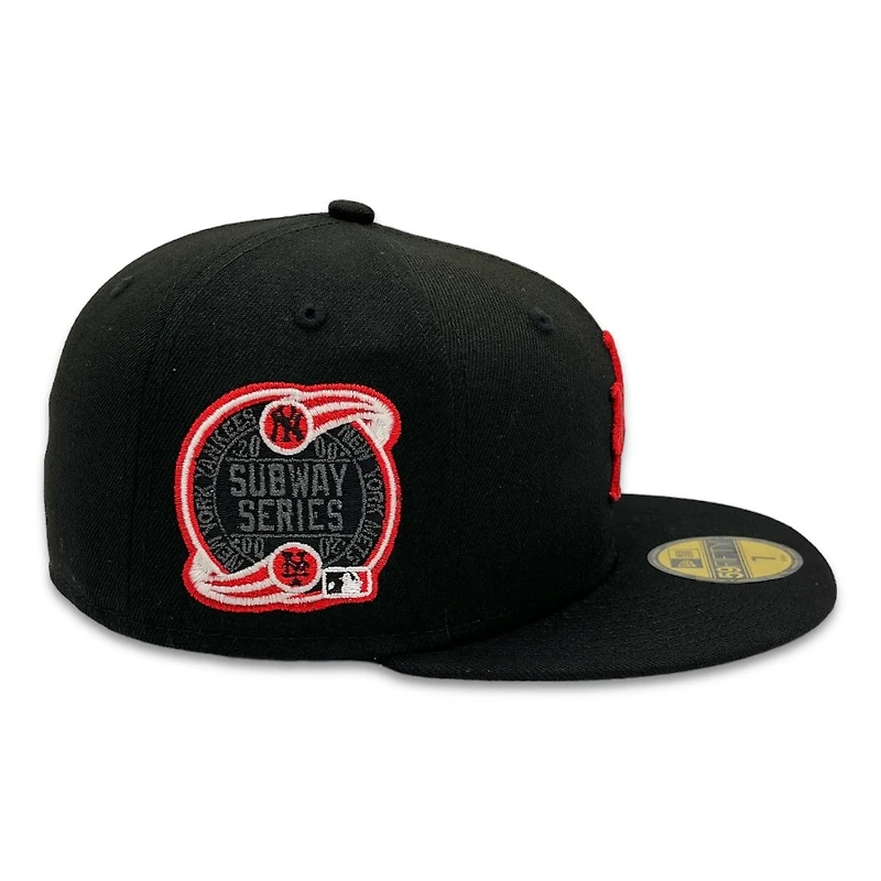 New York Mets Black and Red Metallic Subway Series Patch Gray UV Era 59FIFTY Fitted Hat