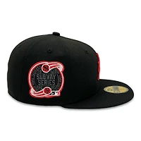 New York Mets Black and Red Metallic Subway Series Patch Gray UV Era 59FIFTY Fitted Hat