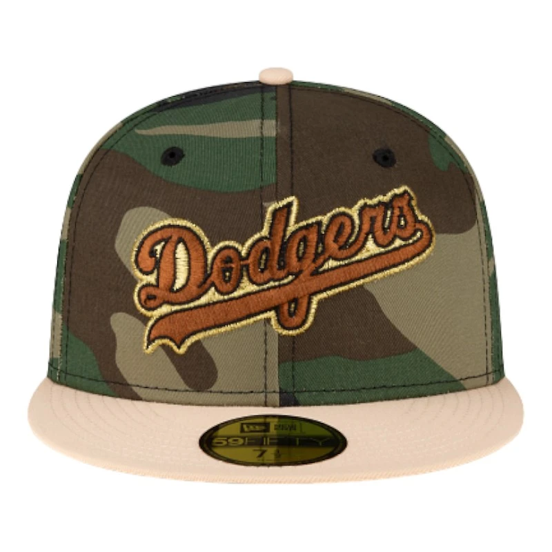Los Angeles Dodgers Woodland Camo and Tan 60th Anniversary Patch Gray UV 59FIFTY Fitted Hat