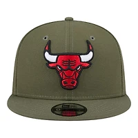 Chicago Bulls Olive Green Basic NBA New Era 9FIFTY Snapback Hat