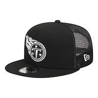 Tennessee Titans Black and White Trucker Mesh Back New Era 9FIFTY Snapback Hat