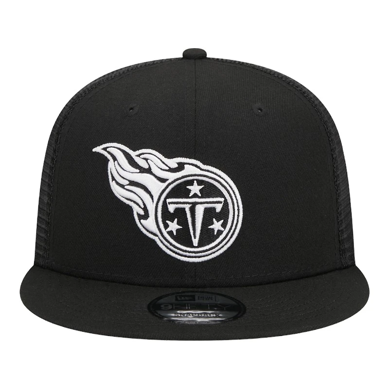 Tennessee Titans Black and White Trucker Mesh Back New Era 9FIFTY Snapback Hat