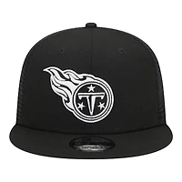 Tennessee Titans Black and White Trucker Mesh Back New Era 9FIFTY Snapback Hat
