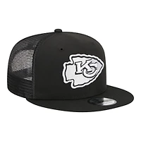 Kansas City Chiefs Black and White Trucker Mesh Back New Era 9FIFTY Snapback Hat