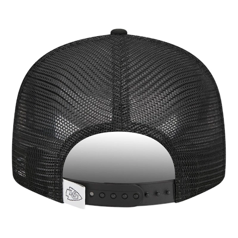 Kansas City Chiefs Black and White Trucker Mesh Back New Era 9FIFTY Snapback Hat