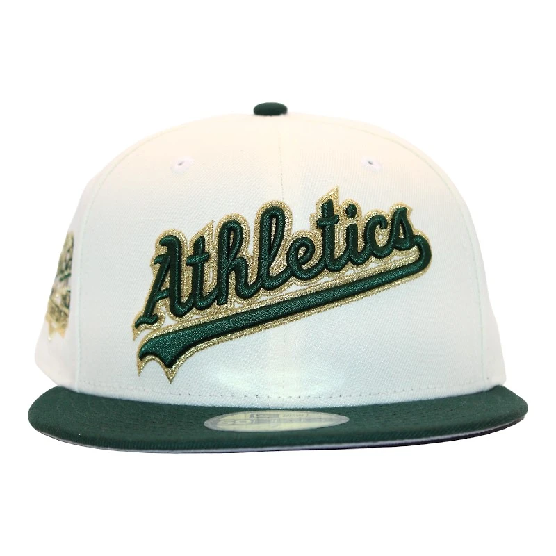 Oakland Athletics Cream and Green "FHN DPM FittedHat Pack" 1989 Battle of The Bay Patch Gray UV New Era 59Fifty Fitted Hat