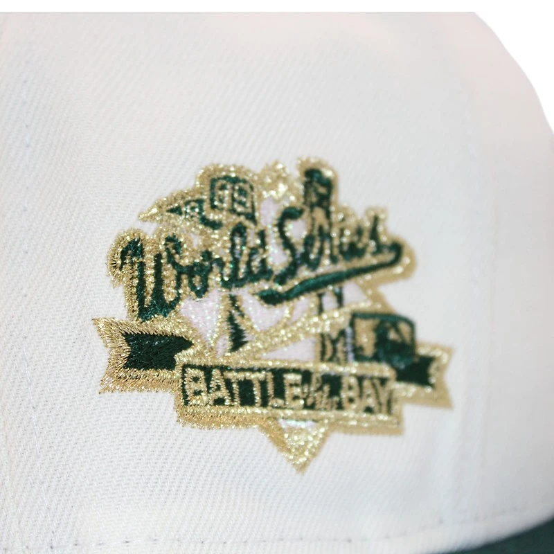 Oakland Athletics Cream and Green "FHN DPM FittedHat Pack" 1989 Battle of The Bay Patch Gray UV New Era 59Fifty Fitted Hat