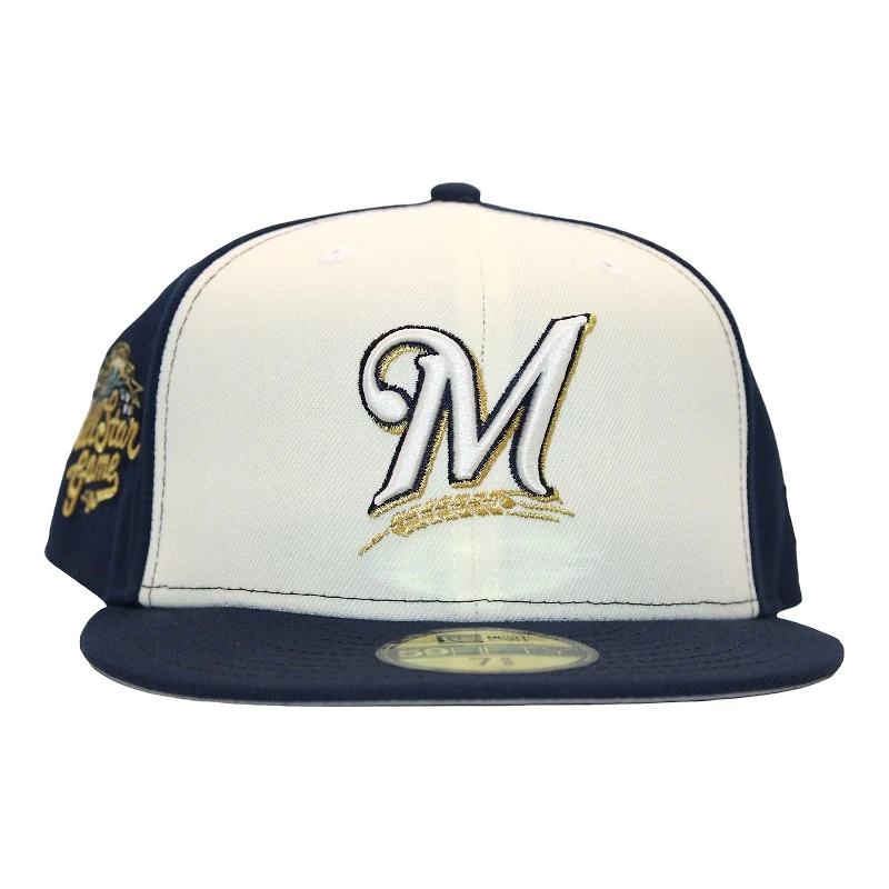 Milwaukee Brewers Navy "FHN DPM FittedHat Pack" 2002 ASG Patch Gray UV New Era 59Fifty Fitted Hat