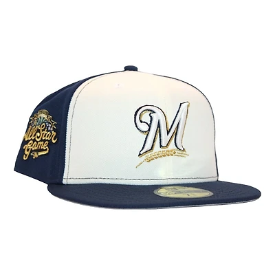 Milwaukee Brewers Navy "FHN DPM FittedHat Pack" 2002 ASG Patch Gray UV New Era 59Fifty Fitted Hat