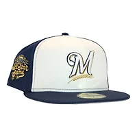 Milwaukee Brewers Navy "FHN DPM FittedHat Pack" 2002 ASG Patch Gray UV New Era 59Fifty Fitted Hat