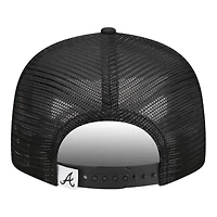 Atlanta Braves Black and White Trucker Mesh Back New Era 9FIFTY Snapback Hat