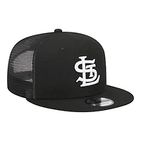 St. Louis Cardinals Black and White Trucker Mesh Back New Era 9FIFTY Snapback Hat