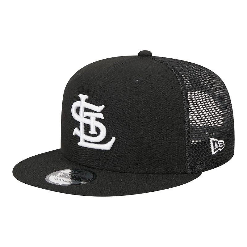 St. Louis Cardinals Black and White Trucker Mesh Back New Era 9FIFTY Snapback Hat