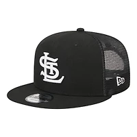 St. Louis Cardinals Black and White Trucker Mesh Back New Era 9FIFTY Snapback Hat
