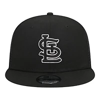 St. Louis Cardinals Black with White Outline Trucker Mesh Back New Era 9FIFTY Snapback Hat