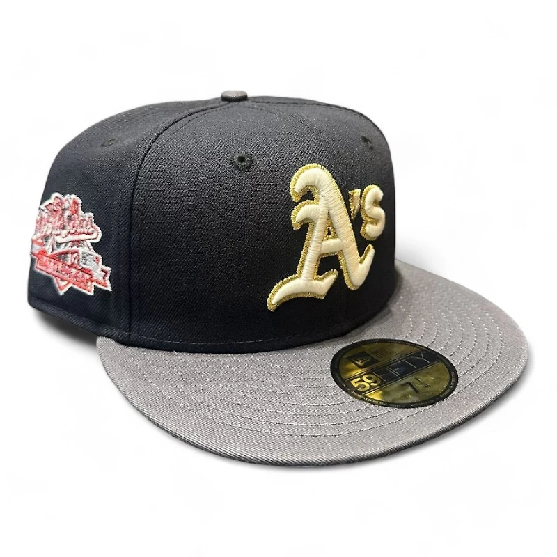 Oakland Athletics Navy and Graphite Battle of the Bay Patch (Glow Dark) Gray UV New Era 59FIFTY Fitted Hat