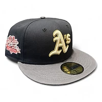Oakland Athletics Navy and Graphite Battle of the Bay Patch (Glow Dark) Gray UV New Era 59FIFTY Fitted Hat