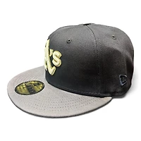 Oakland Athletics Navy and Graphite Battle of the Bay Patch (Glow Dark) Gray UV New Era 59FIFTY Fitted Hat
