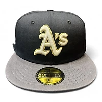 Oakland Athletics Navy and Graphite Battle of the Bay Patch (Glow Dark) Gray UV New Era 59FIFTY Fitted Hat