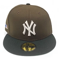 New York Yankees Brown and Black MLB Side Batty Green UV Era 59FIFTY Fitted Hat