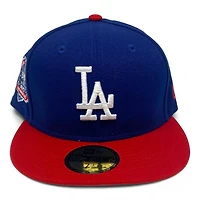 Los Angeles Dodgers Royal Blue and Red 60th Anniversary Patch Gray UV New Era 59FIFTY Fitted Hat
